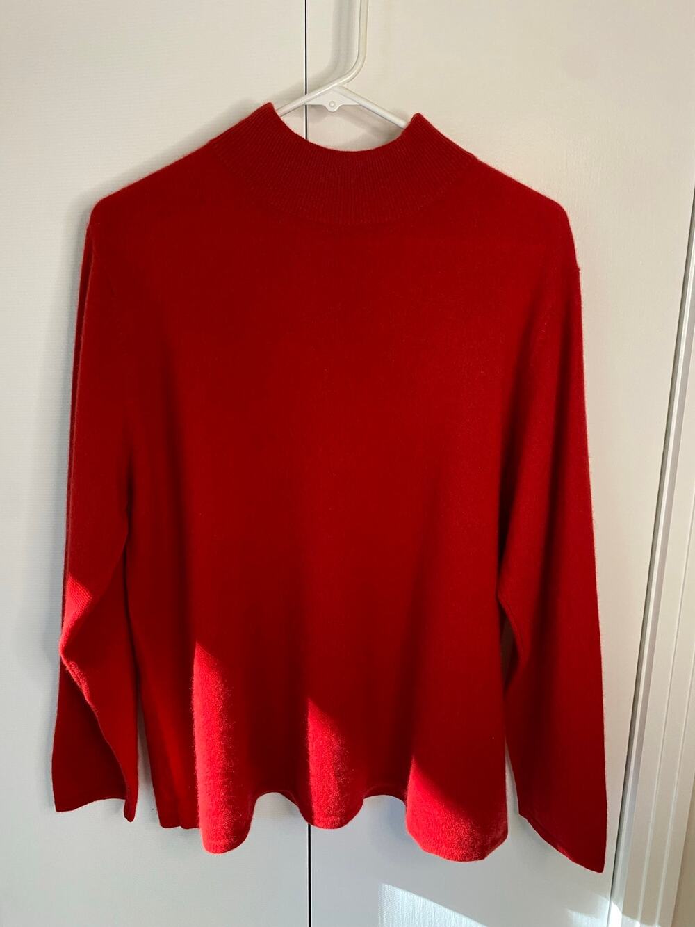 Vintage Precious Fibers 100% Cashmere Red Mock Turtleneck Sweater 1X